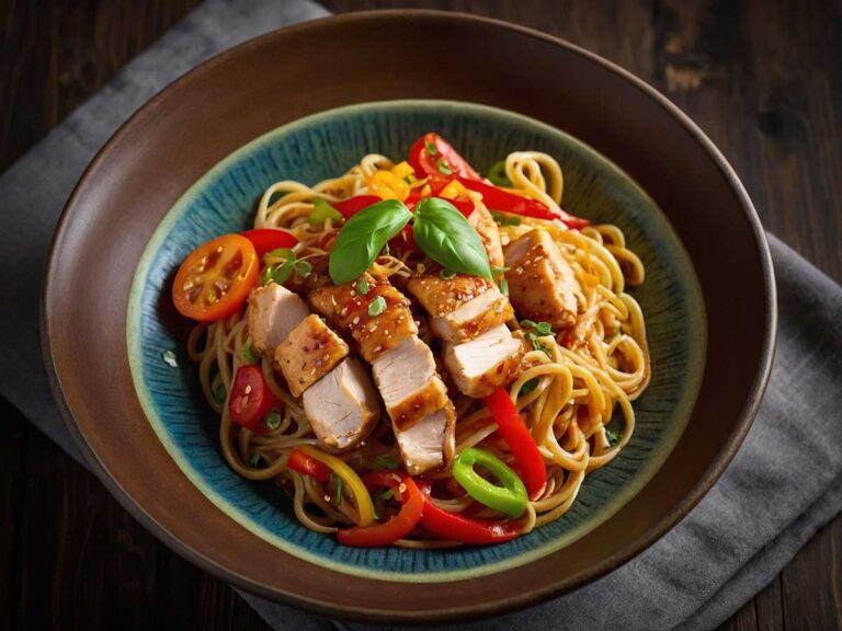 Chicken and Bell Pepper Noodles