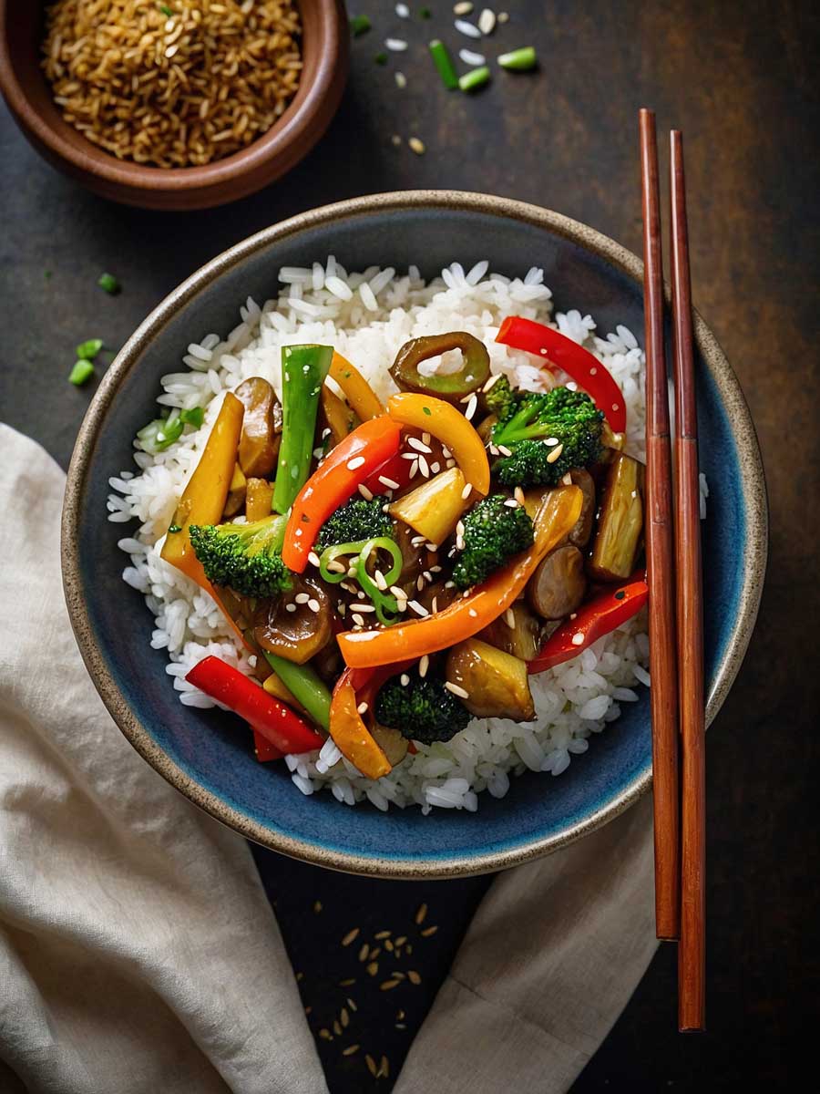 Cooked Aldi stir fry vegetables