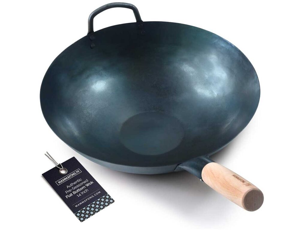 Mammafong Pre-Seasoned Blue Carbon Steel Wok