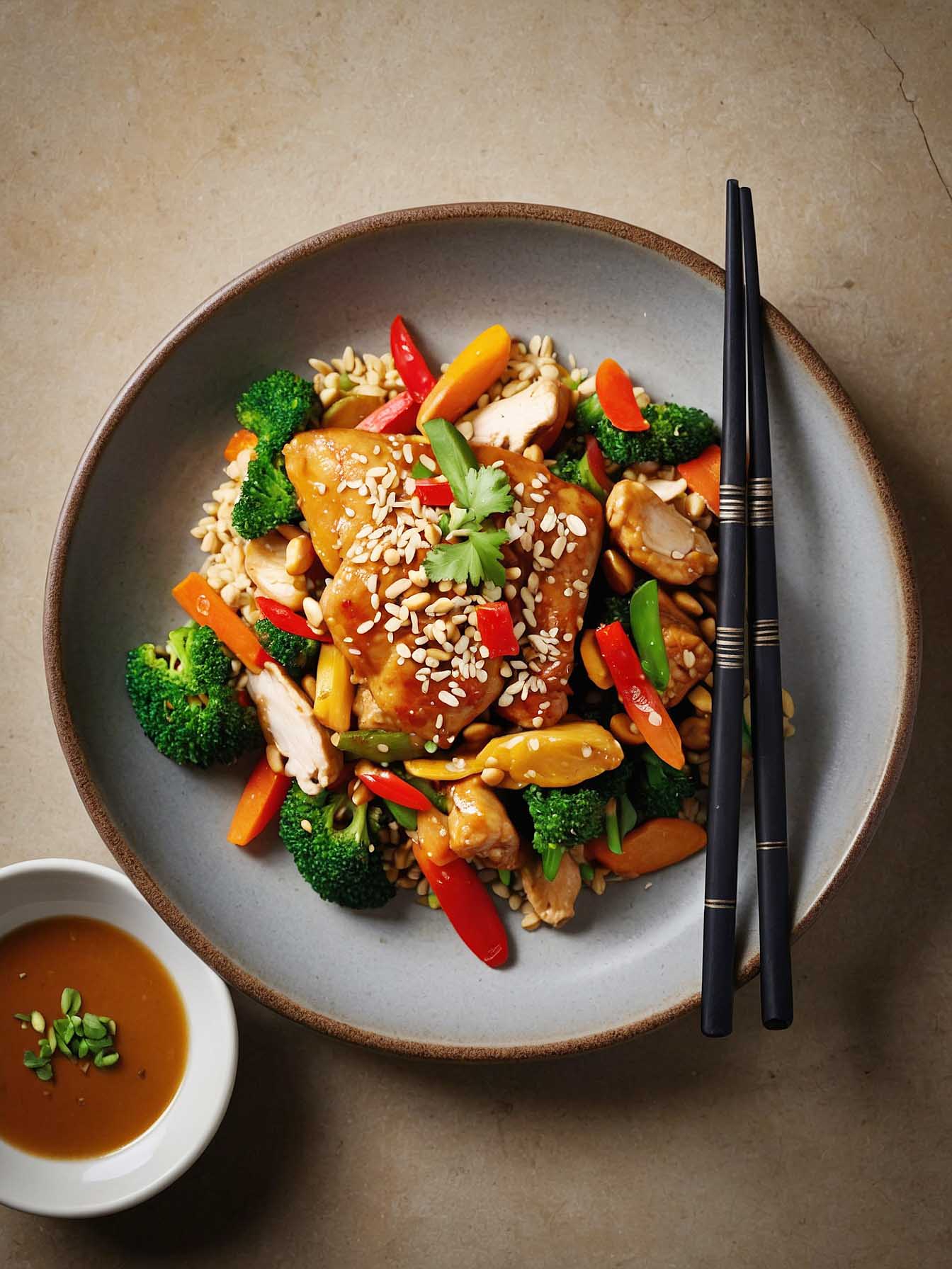 Serving Idea for Chicken and Peanut Stir-Fry