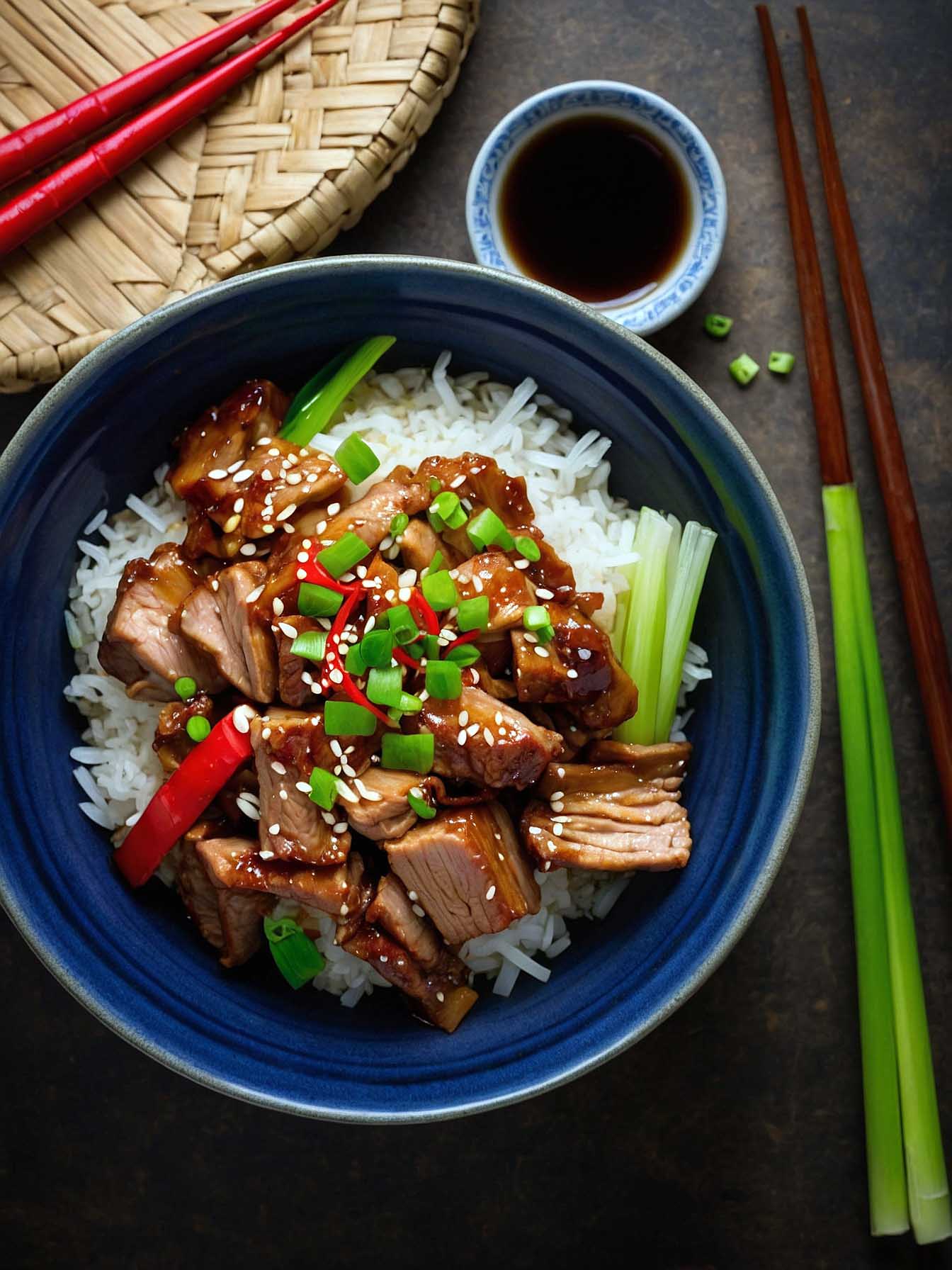 Serving Idea for Chinese Pork and Napa Cabbage Stir-Fry