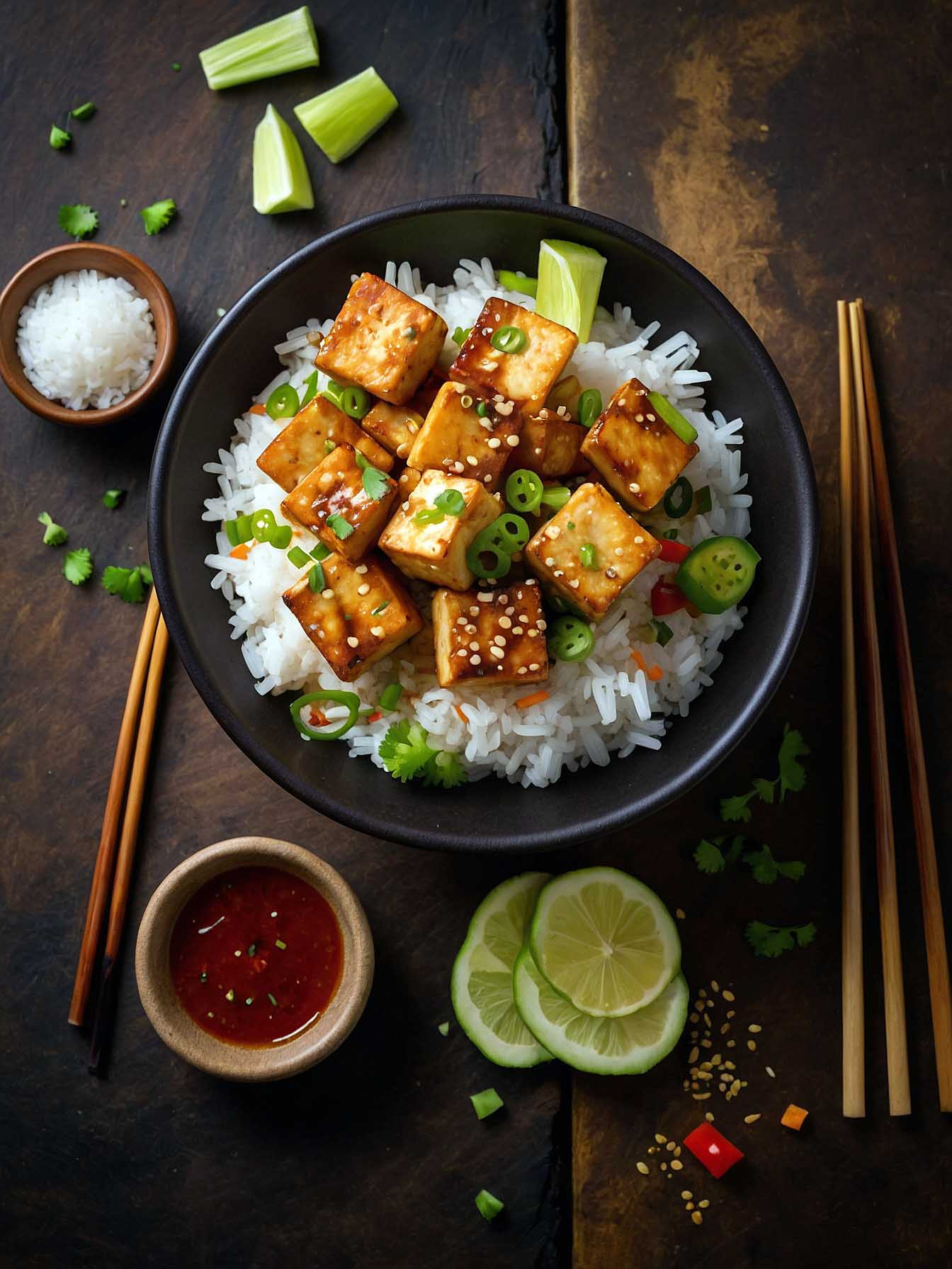 Serving Idea for Chinese Salt and Pepper Tofu