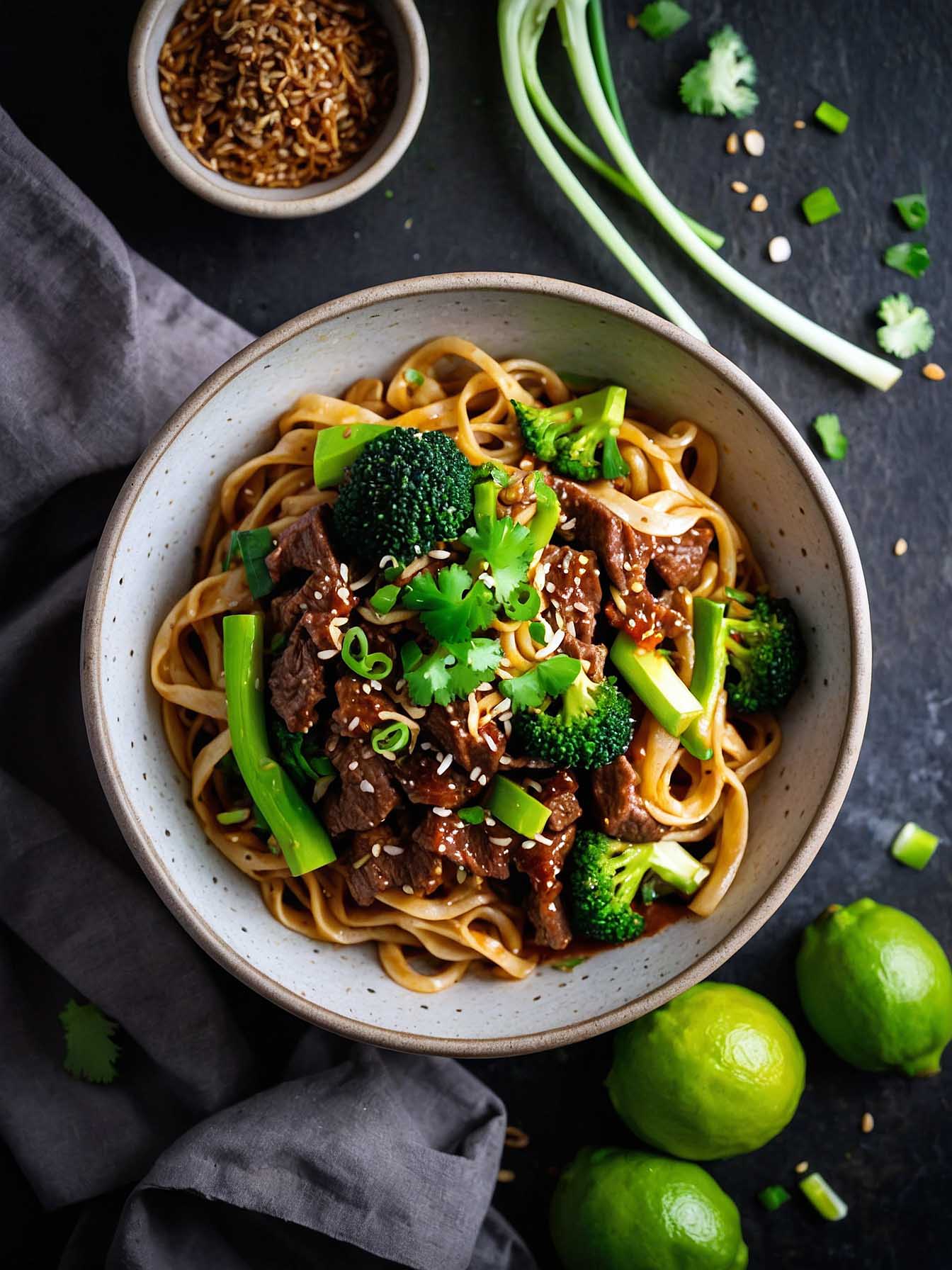 Serving Idea for Spicy Beef and Broccoli Noodles