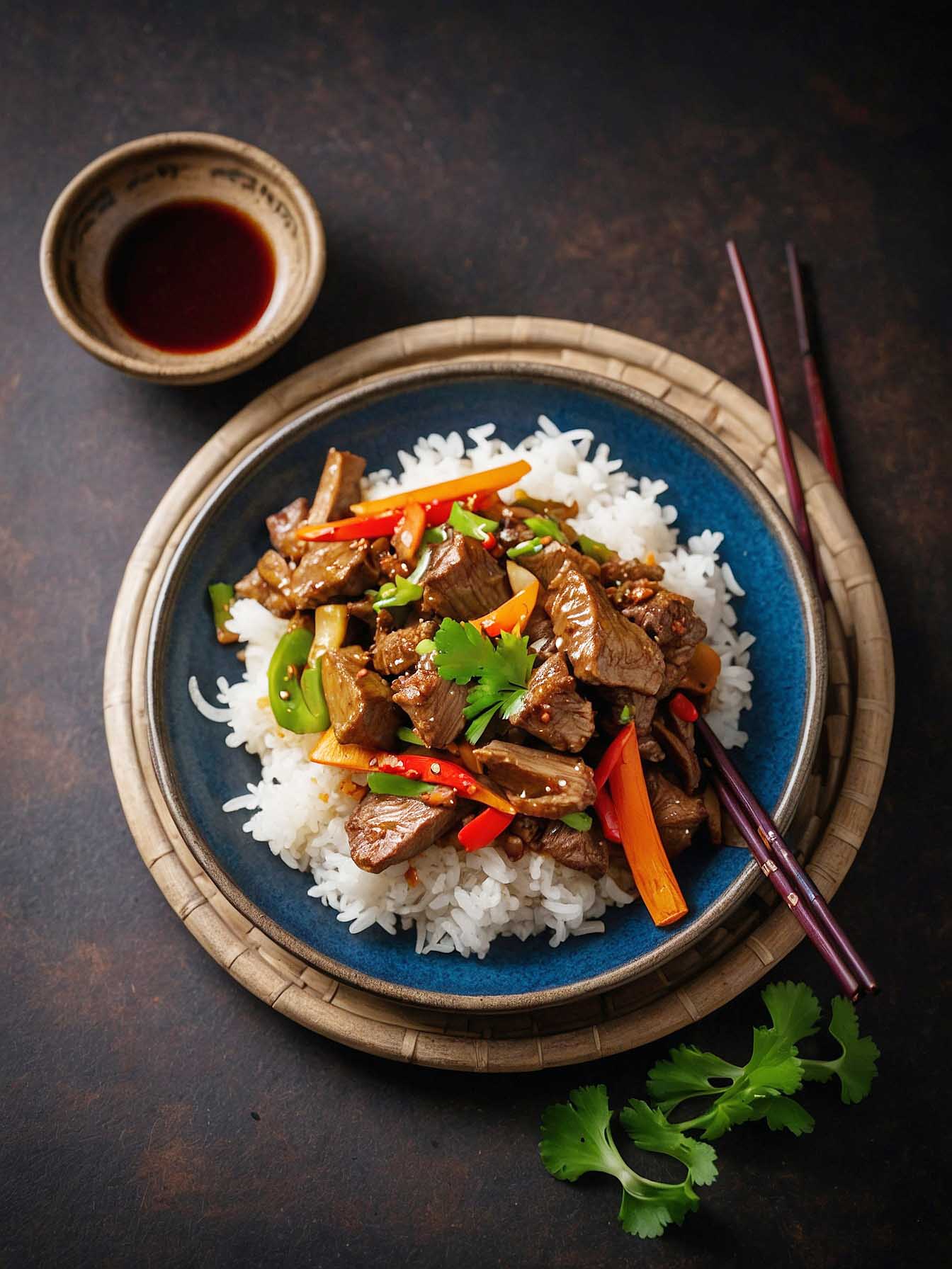 Serving Idea for Stir-Fried Lamb with Cumin