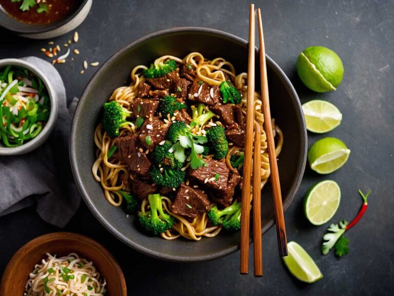 Easy Spicy Beef and Broccoli Noodles in a Wok