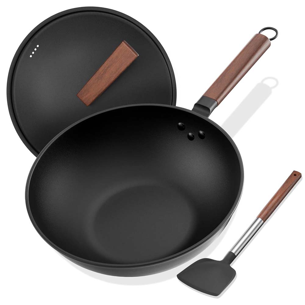 Todlabe 13 Inch Carbon Steel Wok Pan