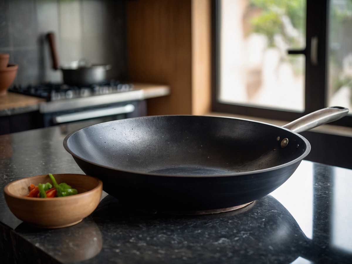 prevent food from sticking to the wok